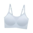 thumbnail image 4 of Sujetador de mujer Yinane Correa ajustable Ligero Cubierta completa Ropa interior cómodo para Yoga Fitness L azul, 4 of 8