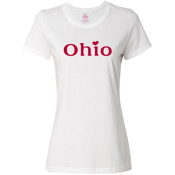 Inktastic Ohio in Red Text with Heart Women's T-Shirt