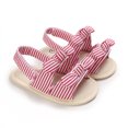 thumbnail image 2 of NOKIO Spring Summer Baby Toddler Girl Sandals, Flat Bottom Lightweight Open Toe Breathable Comfortable Stripe Pattern Hook Loop, Baby Walking Sandals for Daily Use, 2 of 8