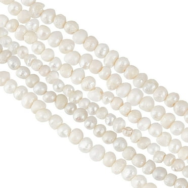 About 142 Pcs Natural Pearl Beads 2mm Mini Seashell Color Freshwater Cultured Real Pearl Beads Oval Freshwater Pearl Beads for Necklace Jewelry Making (0.5mm Hole)
