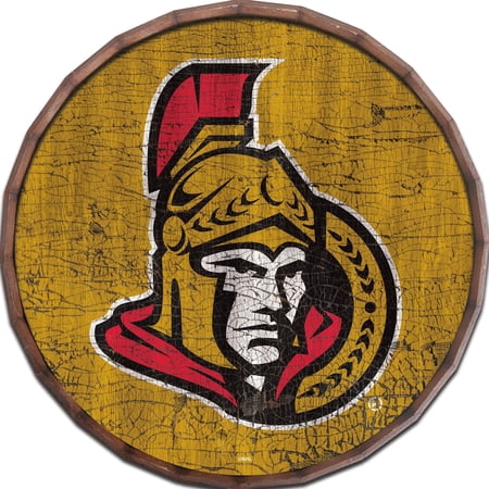 Ottawa Senators 24 Cracked Color Barrel Top Sign