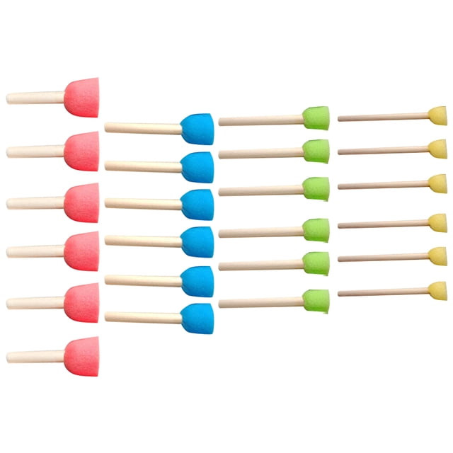 Vogacara Juego de 24 unidades de pinceles de esponja para pintar, hogar, guardería, estudio, herramientas de dibujo, suministros de manualidades para Juguetes Educativos Vogacara FN000434-00