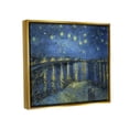 thumbnail image 3 of Stupell Starry Night Over Rhone Classic Landscape Painting Gold Floater Framed Art Print Wall Art, 3 of 6