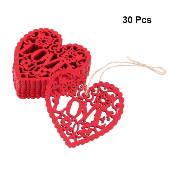 Worgeous  30 Pcs Hanging Heart Garland Hearts Wedding Decor Decorations Body Red