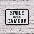 thumbnail image 5 of Smile You’re On Camera (2 Pack) 7 Inch x 10 Inch Novelty Aluminum Metal Sign Recording In Progress Weatherproof Perfect for Entryways Garages Shops Fun Gift for Homeowners Security, 5 of 6