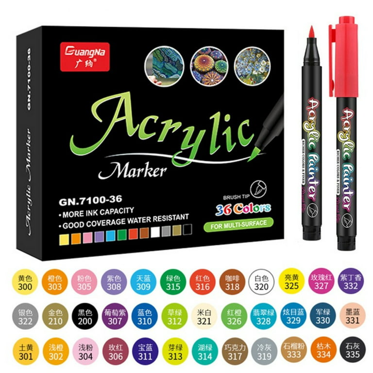 Wholesale Markers Arrtx 24/30/Acrylic Paint Marker Brush Tip Pens For Rock  Stone Ceramic Porcelain Mug Wood Fabric Canvas Marking Pens 230629 From  Bao10, $18.99