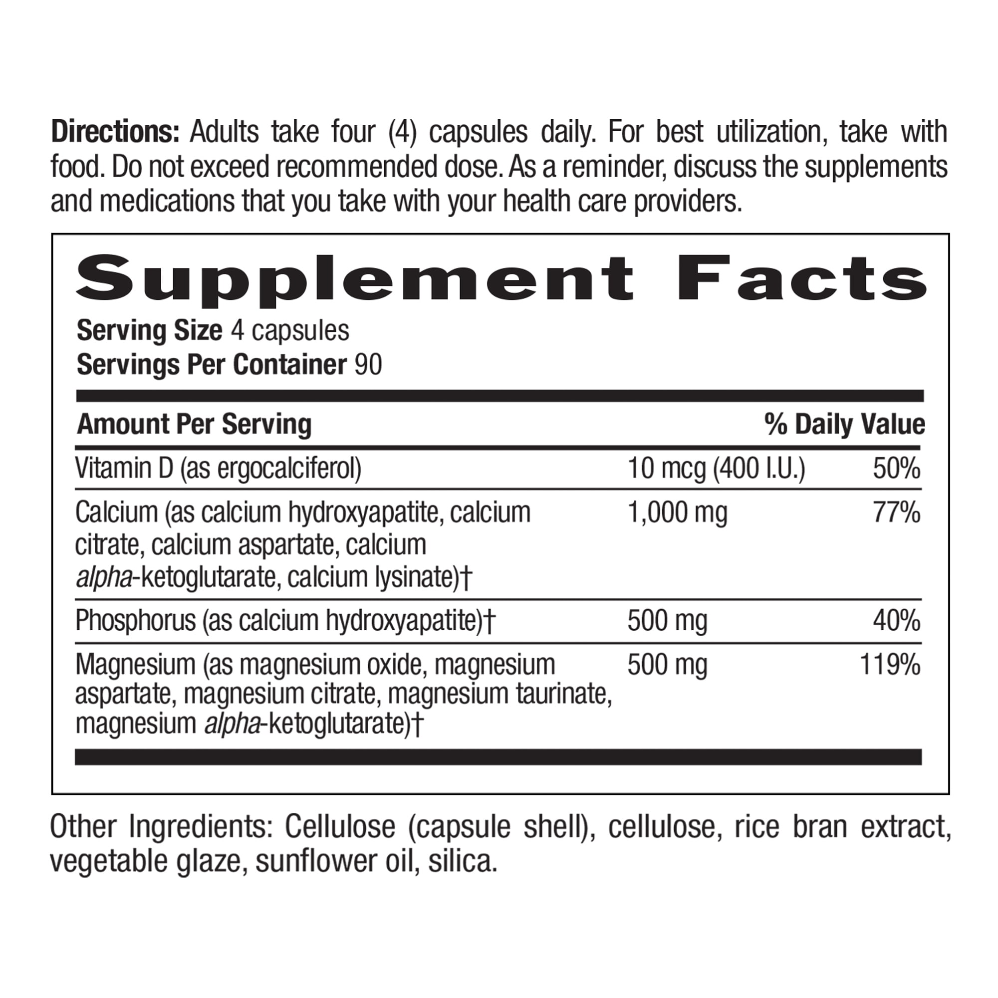 Country Life Target-Mins Calcium Magnesium with Vitamin D-Complex, 1000mg/500mg/10mcg, 360 Vegan Capsules, Certified Gluten Free, Certified Vegan, Verified Non-GMO