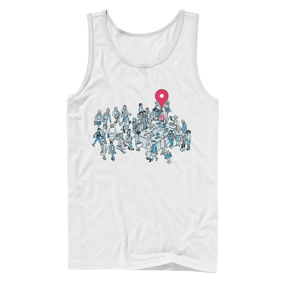 Men's Where's Waldo Location Found  Tank Top White Medium