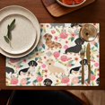 thumbnail image 4 of Dachshund and Flower Summer Placemats Table Placemats Set Of 6-Linen Kitchen Washable Placemats Table Mats 11.8"x17.7"Non-Slip Heat Resistant, 4 of 5