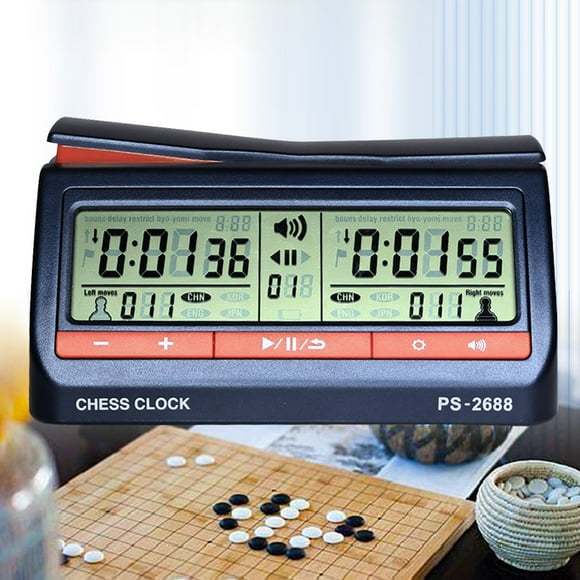 Peggybuy Professional Chess Clock USB Charging Chess Games Timer Multifunctional Chess Clock Hour Meter Stopwatch for Family Personal Use
