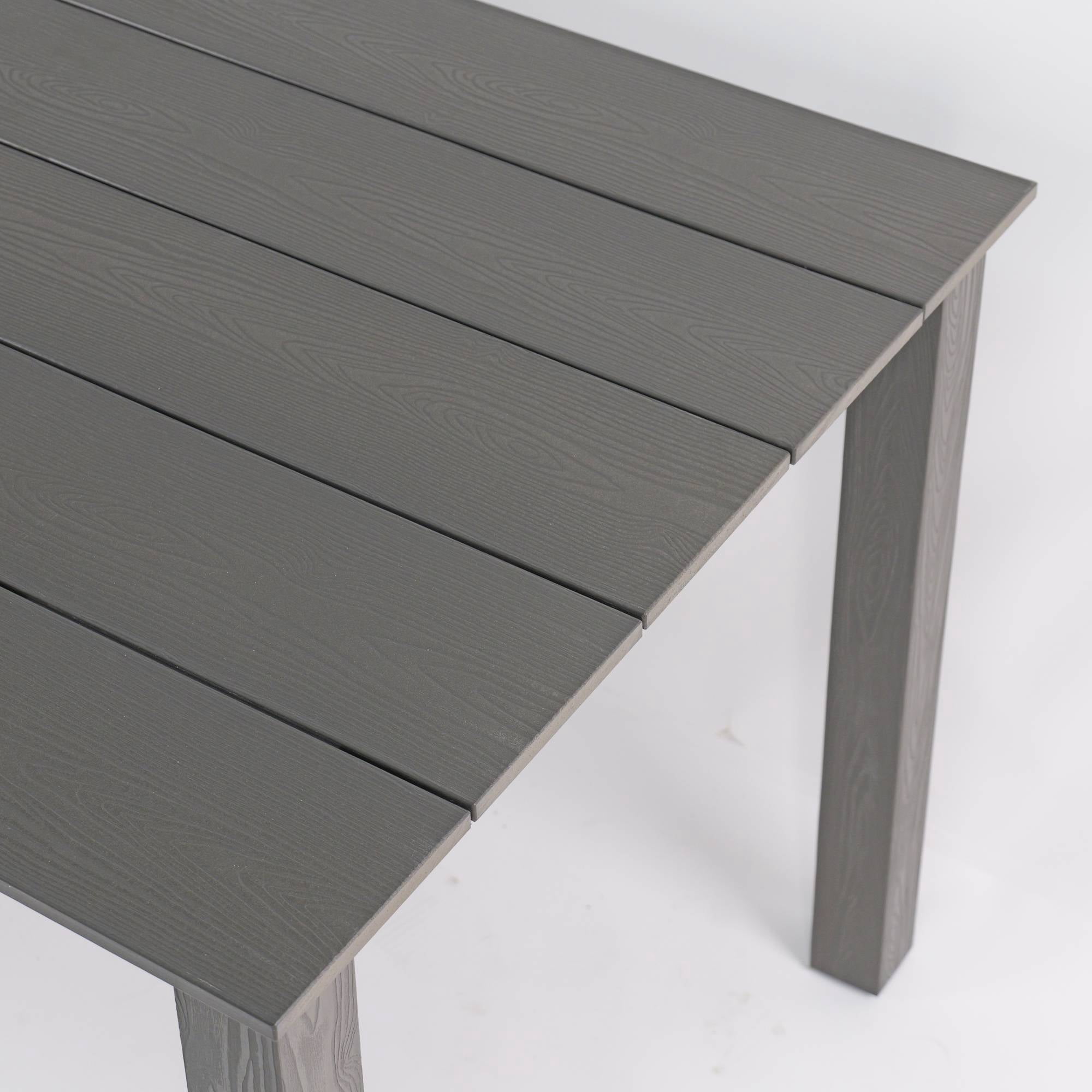 Outdoor Dining Table, 68.9 Inch Simple Solid Dinner Table for Garden Patio Backyard Picnic Casual Outdoor Meals, Teak