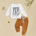 thumbnail image 5 of Baby Boy Winter Clothes 2 Piece Outfit Letter PRETTY FLY FOR A LITTLE GUY Print Long Sleeve Sweatshirt Pullover Top Solid Pants Set Kaprioy Baby Boy Clothes 0 6 12 18 24 Months, 5 of 7