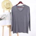 thumbnail image 4 of New Spring And Summer Men's T-shirt Modal Solid Color V-neck Long-sleeved Bottoming Shirt Pajamas Simple Home Service Sleep Tops, 4 of 4