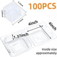 thumbnail image 3 of ACDANC 100 Count Clear Plastic Containers with Lids for Food,Thickened Disposable Sandwich Containers Clamshell Boxes for Cake Slice,Dessert,Hamburger,Salad,Pastry,Fruits,Takeout Tray, 3 of 6