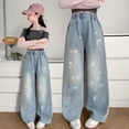 thumbnail image 2 of Avtoify Girls Pants Girls' Fall Fashion Big Boy Elastic Waist Thin Jeans, 2 of 10