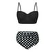 thumbnail image 5 of Conjunto de bikini dividido con estampado de contraste de pecho alto sexy para mujer Conjuntos de traje de baño de dos piezas Fridja nalpqowj56918, 5 of 6