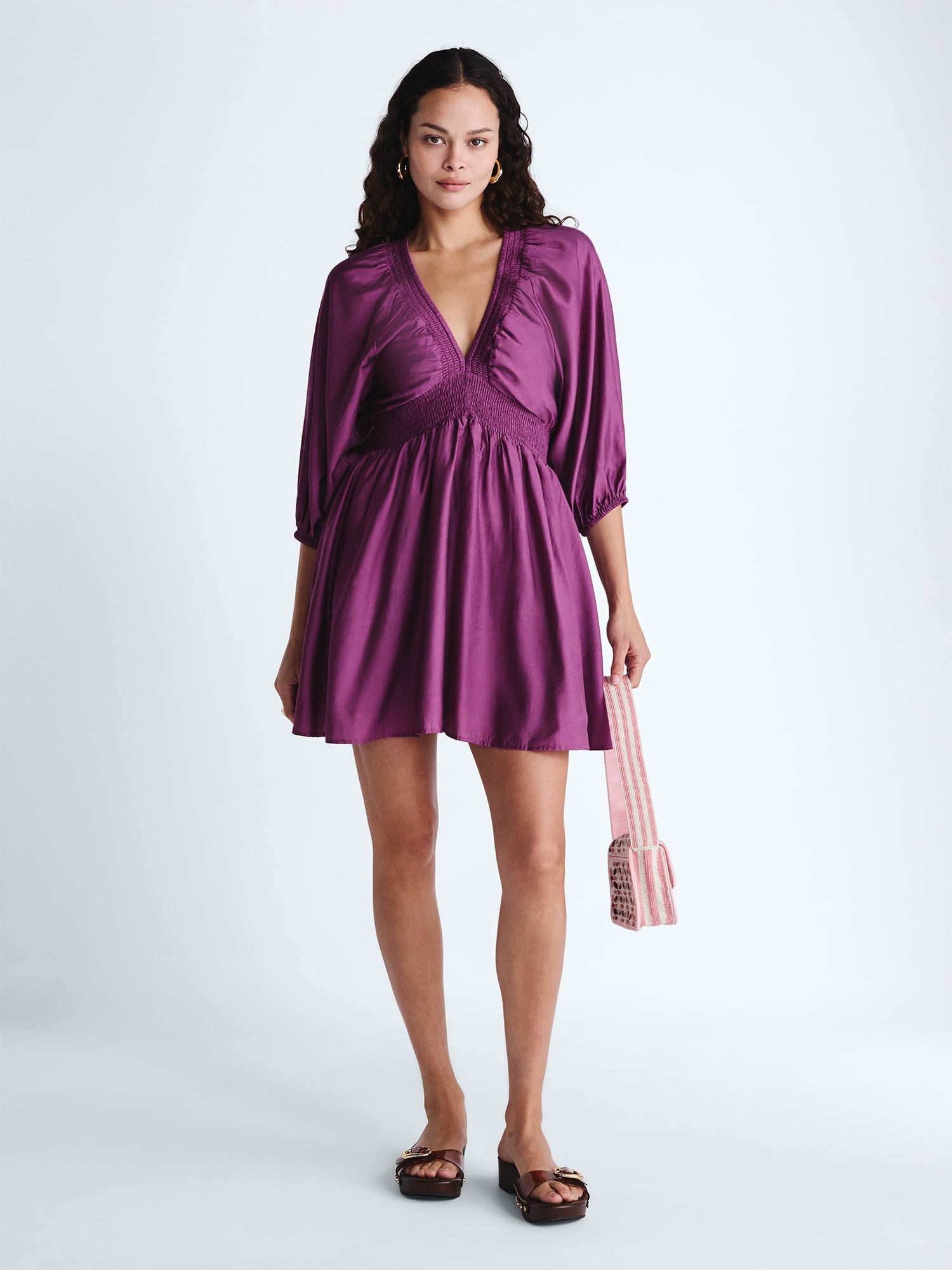 Scoop Women's and Women's Plus Mini Raglan Dress, Sizes XS-4X