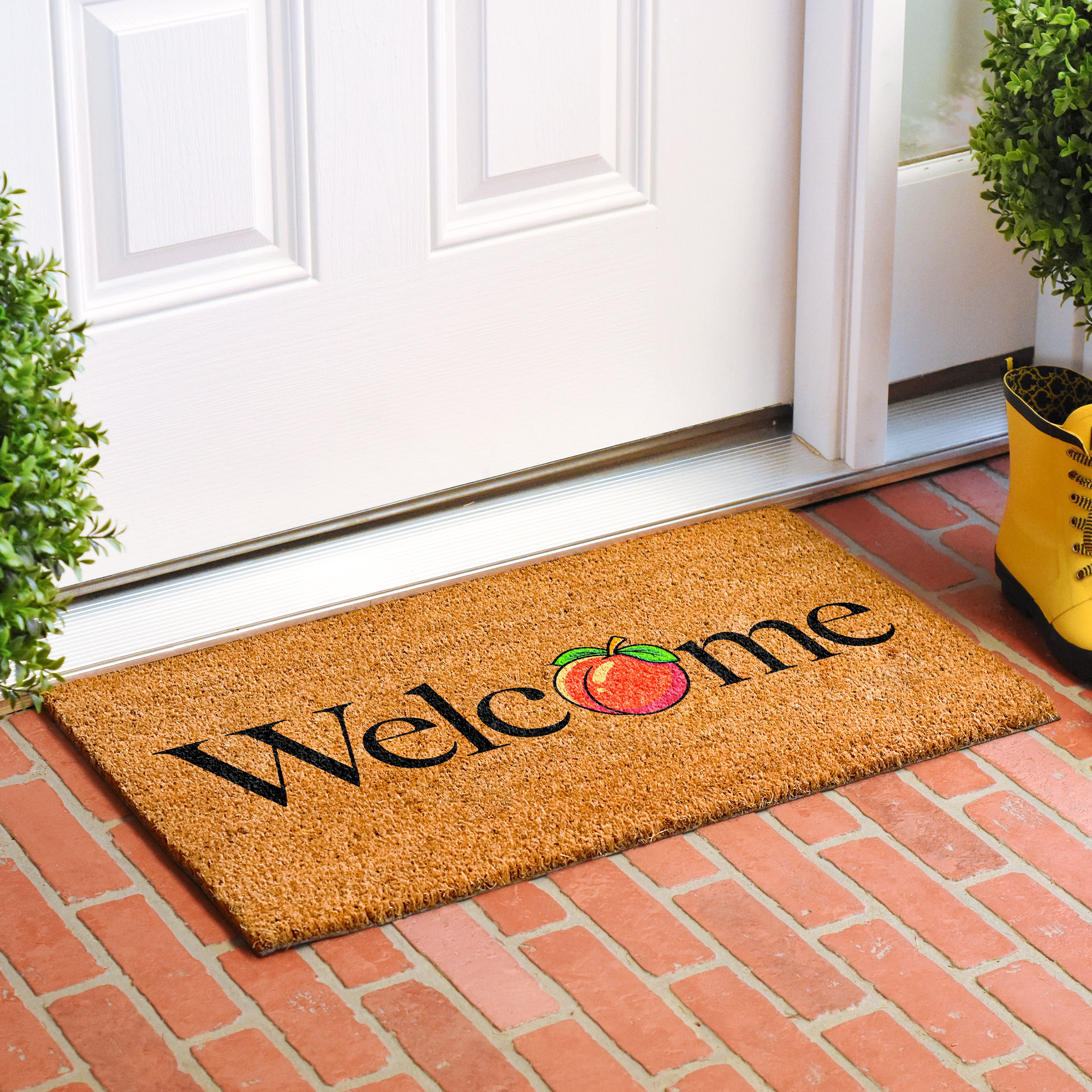 Calloway Mills 110352448 Peach Welcome Doormat 24" x 48"