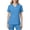 Blue, variant on Women V Neck Scrub Top Stretch Medical Uniform with Pockets Fashion Notch Soft Breathable Easy Care Fabric Workwear