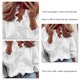 thumbnail image 5 of Blusa Manga Larga Cuello En V Falbala Puño Elástico Color Puro Tops De Moda Para Mujer Blanco L, 5 of 6