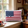 thumbnail image 1 of Funda de Cojín Patriótica con Diseño de Lazo y Bandera – Funda de Almohada Lumbar Decorativa para El Día de La Independencia, Decoración Del Hogar y Uso Festivo En Interiores y Exteriores., 1 of 6