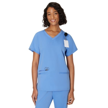 Hanes Women's Scrubs V-Neck Scrub Top, Premium, Short Sleeve, 3 Pocket, Sizes XS-3XL