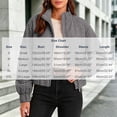 thumbnail image 3 of Wovilon Women's Gingham Jacket, Stand Collar Zip-Up with Flap Pockets, Long Sleeve Cropped Fit for Spring Fall, 3 of 8