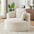 thumbnail image 5 of Corduroy Round Chair with Sponge and Spring Support - Use Plush Comfort Seating for Apartment, 5 of 8