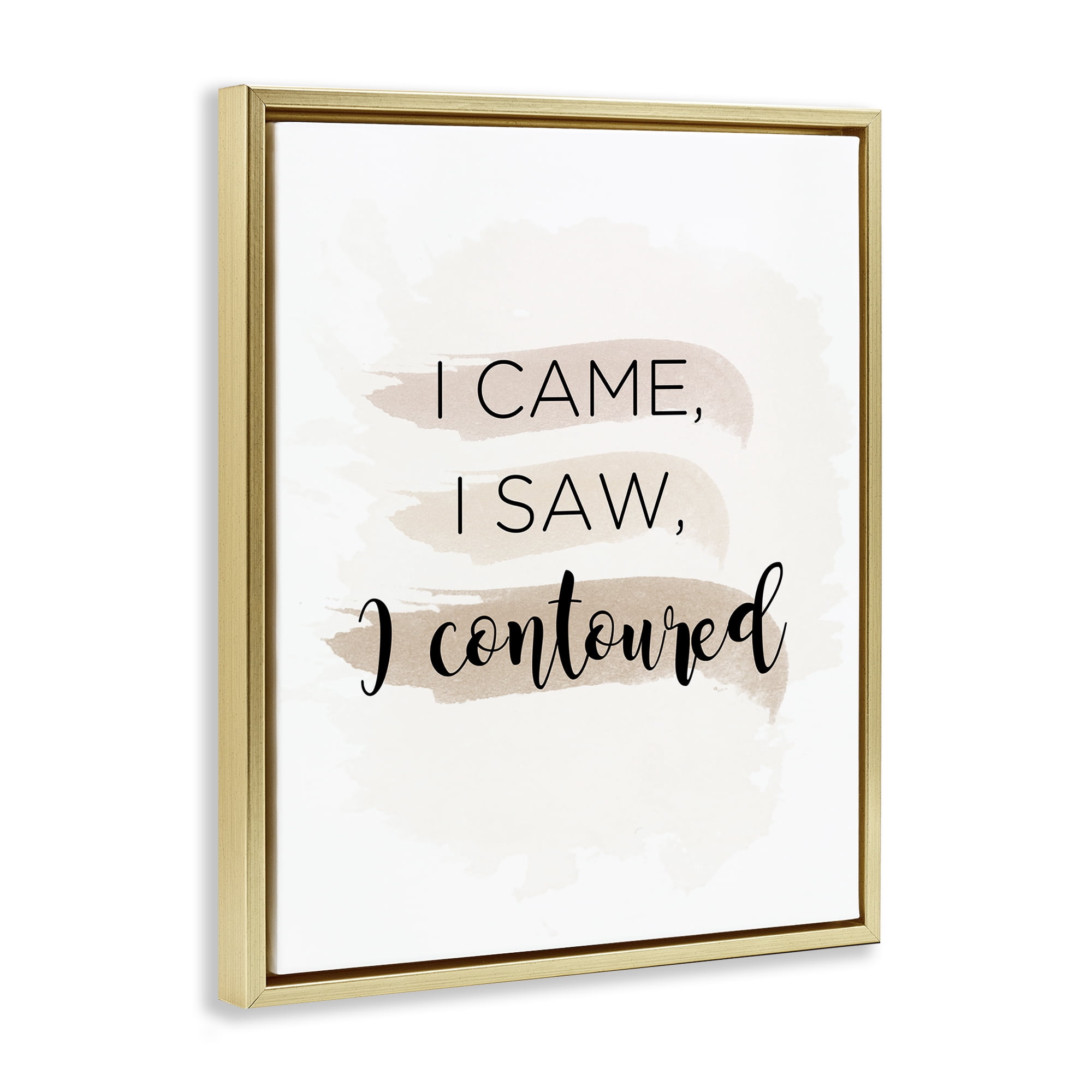 Stupell Industries Came Saw Contoured Beauty & Fashion Painting Gold Floater Framed Art Print Wall Art, 17 x 21