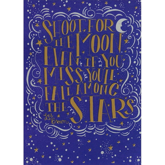 RSVP Shoot For The Moon Inspirational Graduation Congratulations Card