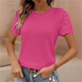 thumbnail image 2 of yunLCZ Basic Women's Tees Everyday Low Price Womens Frenchy Summer Tops Crewneck Short Sleeve T Shirts Casual Knit Blouses Top Shirts Summer short sleeve loose fit tunics, 2 of 7