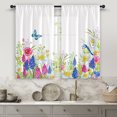 thumbnail image 1 of Innerwin Tringle à Rideau Poche Fente Panneau Rustique Imprimé Floral Aquarelle Rideaux Courts Anti-Moisissure Traitement de Fenêtre Style-4 27 Pouces*47 Pouces(70*120cm)*2, 1 of 5