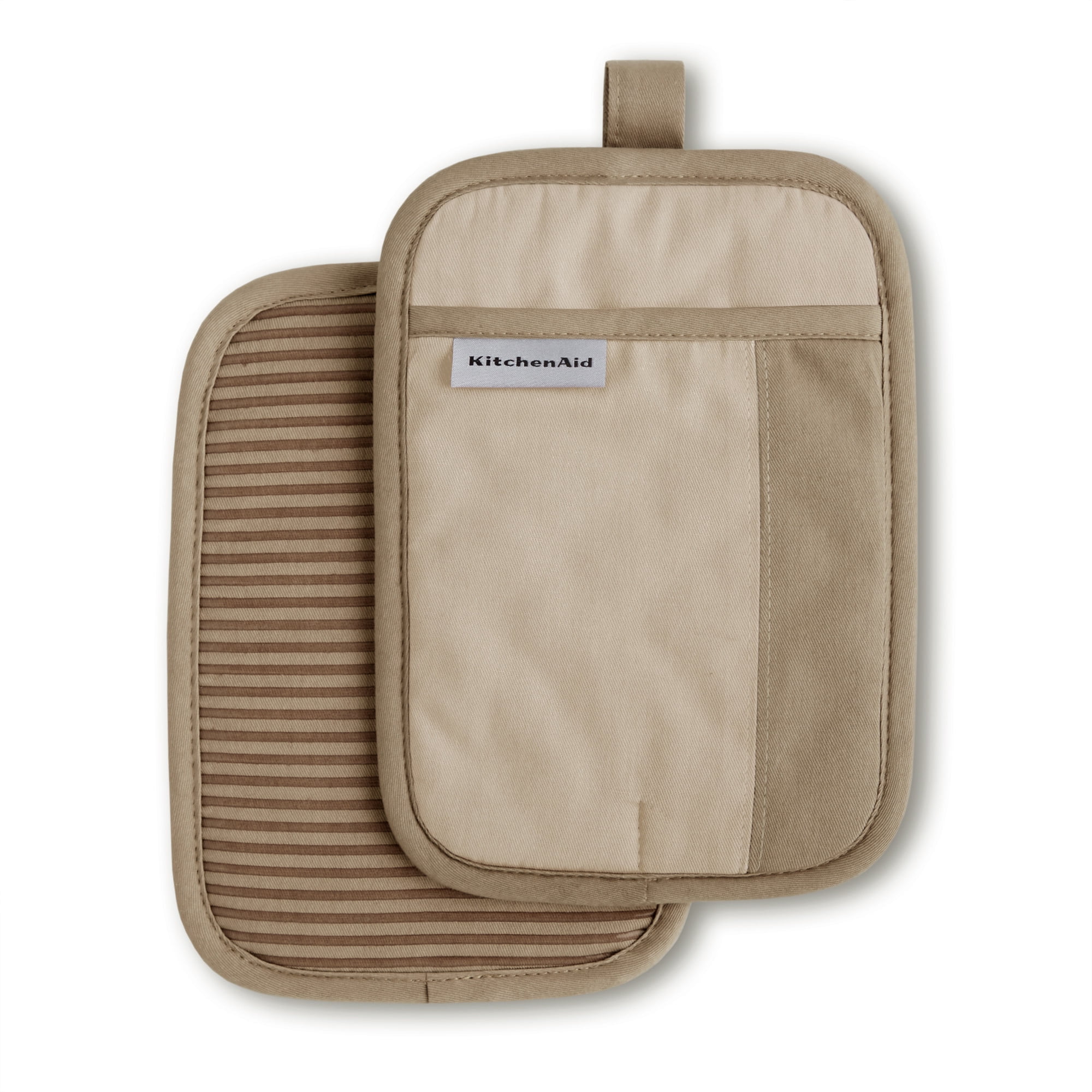 KitchenAid Beacon Heat Resistant Pot Holders, Milkshake Tan, Set of 2