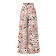 thumbnail image 3 of EliteGoogv Womens Plus Size Pants Wide Leg Floral Print Trousers For Women Casual Summer Vacation Bottoms Purple L, 3 of 4