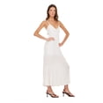 thumbnail image 5 of Forever 21 Women’s Spaghetti Strap Maxi Dress with Adjustable Tie Back, Flowing Tiered Skirt and Lightweight Casual Summer Silhouette, Ivory, Small, 5 of 6