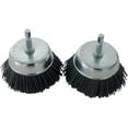 thumbnail image 3 of 3 Inch Abrasive Wire Nylon Cup Brush for Drill,Grit 80 with 1/4" Shank (Pack of 2, Grey), 3 of 8