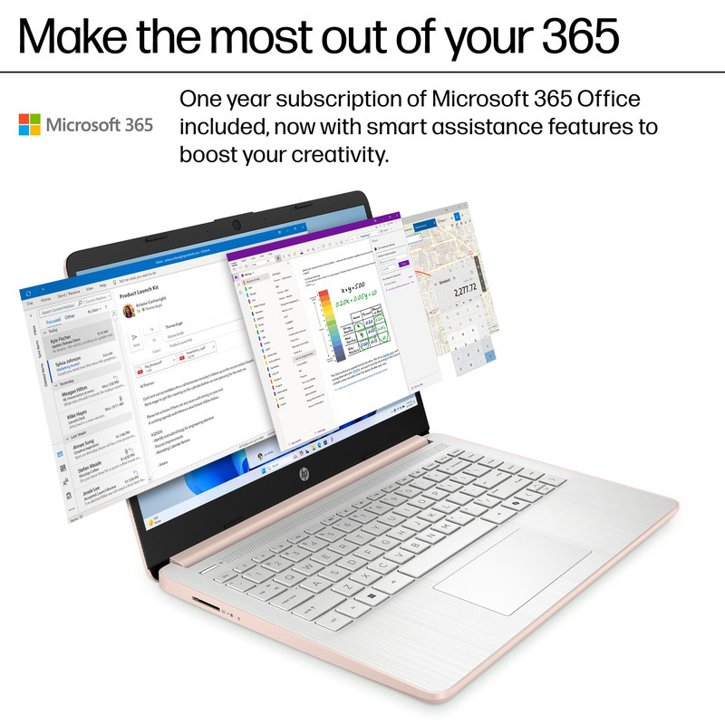 HP - 14" Laptop - Intel Processor N150 - 4GB Memory - 128GB UFS - Pale Rose Gold