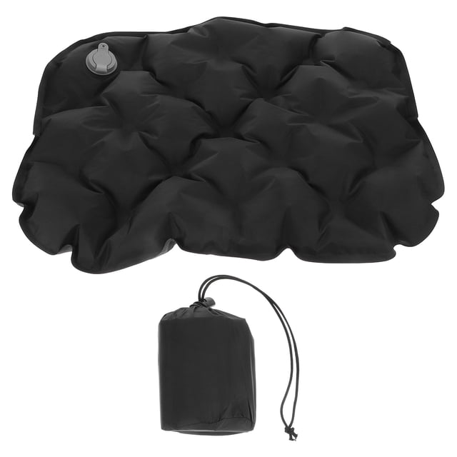 SKISUNO backpack inflatable seat pad Inflatable Cushion Black for Hiking 1Set