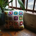 thumbnail image 2 of SIEYIO Handmade Crochet Pillow Cover 45x45cm Square Sofa Couch Cushion Covers, 2 of 16