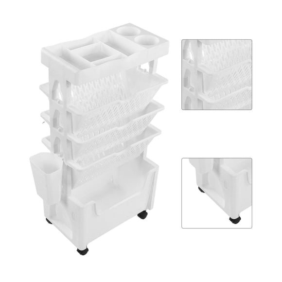 Estante para Libros Móvil de 5 Niveles Estante para Libros de Gran Capacidad para Almacenamiento en el Aula con Ruedas Práctico Estante de Organización Rodante para Sala de