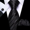 thumbnail image 3 of Set de Corbata Barry.Wang Clásica de Rayas en Seda 150 cm, 3 of 5