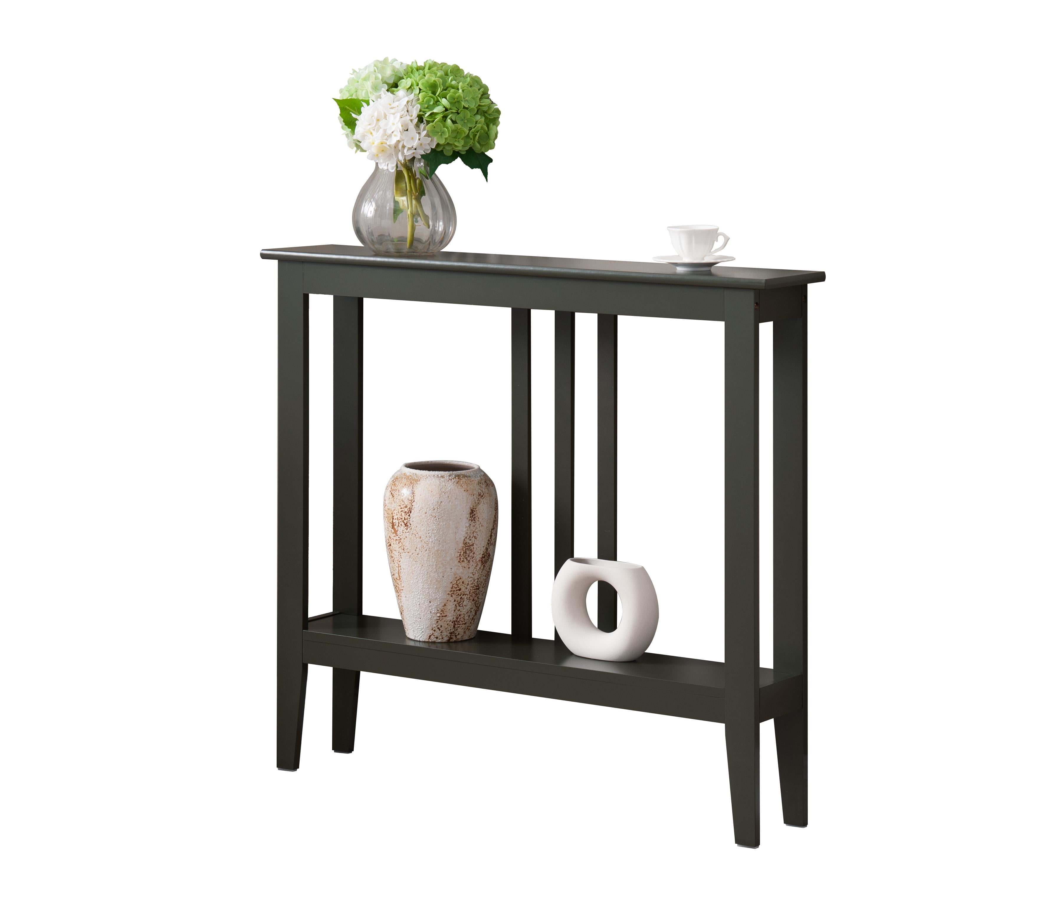 Kings Brand Furniture - Entryway Table - Narrow Console Table - Console Table with Storage - Hallway Decor - Wood Console Tables for Entryway - Narrow Console Sofa Side Table, Foyer -  Caviar