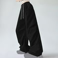 thumbnail image 6 of Brglopf Womens Parachute Pants Wide Leg Baggy Pants Y2K Elastic Low Waist Jogger Sweatpants Drawstring Pants Streetwear, 6 of 6