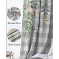 thumbnail image 3 of Watercolor Floral Kitchen Curtains Spring Flowers Leaves Plants Gray Plaid Cafe Short Curtains for Bathroom Blackout Window Curtain Small Window Treatment Drapes for Bedroom Living Room 52"x45"x2, 3 of 9