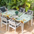 thumbnail image 2 of Easter Gnomes Table Cloths for 4 Foot Rectangle Tables, Spring Watercolor Eggs Flower Wood Grain Teal Patio Waterproof Elastic Fitted Tablecloths, Washable Rectangular Table Cover for Camping, 2 of 8