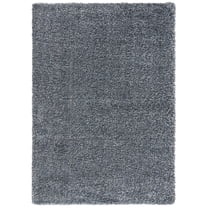 SAFAVIEH New York Kalya Solid Shag Area Rug, Blue/Blue, 6' x 9'