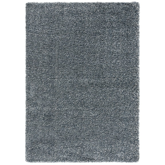 SAFAVIEH New York Kalya Solid Shag Area Rug, Blue/Blue, 6' x 9'
