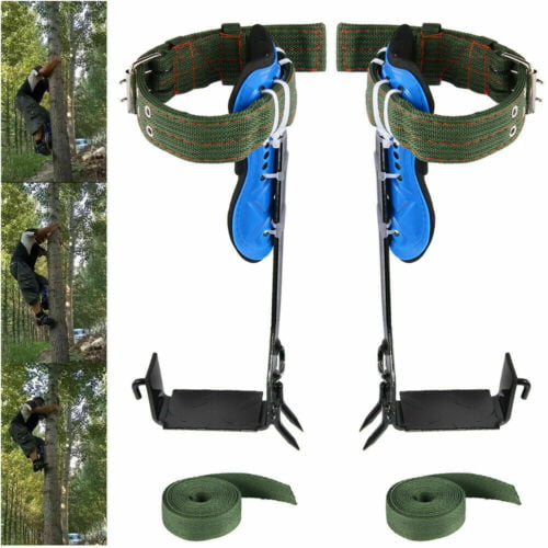 2 Gears Tree Pole Climbing Spike Set Safety Adjustable Lanyard Rope Rescue Belt 
