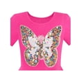 thumbnail image 4 of Robe Fille Rose Profond Butterfly Sequins Coton 7 Ans, 4 of 6