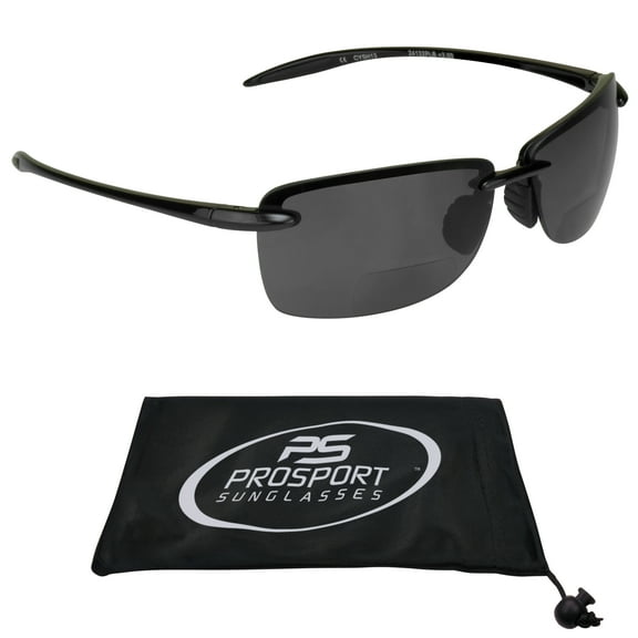 proSPORT POLARIZED Bifocal Sunglass Reader Rimless Anti-Glare Gray Men Women